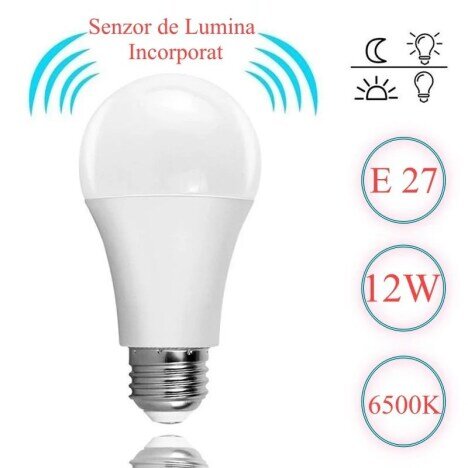 BEC CU LED SI SENZOR DE LUMINA E27 - 12W - 6500K